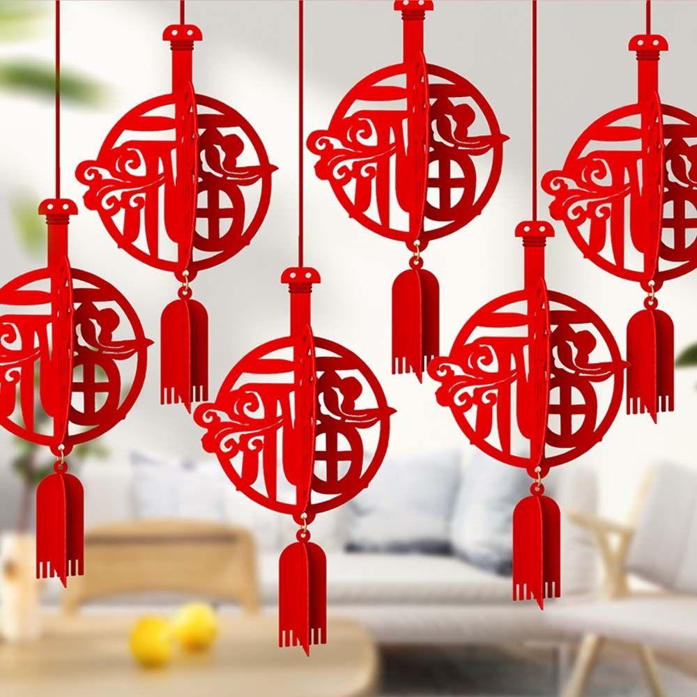 6pcs 3D Chinese Snake Year Pendants Traditional Spring Festival Supplies Home Living Room Decor