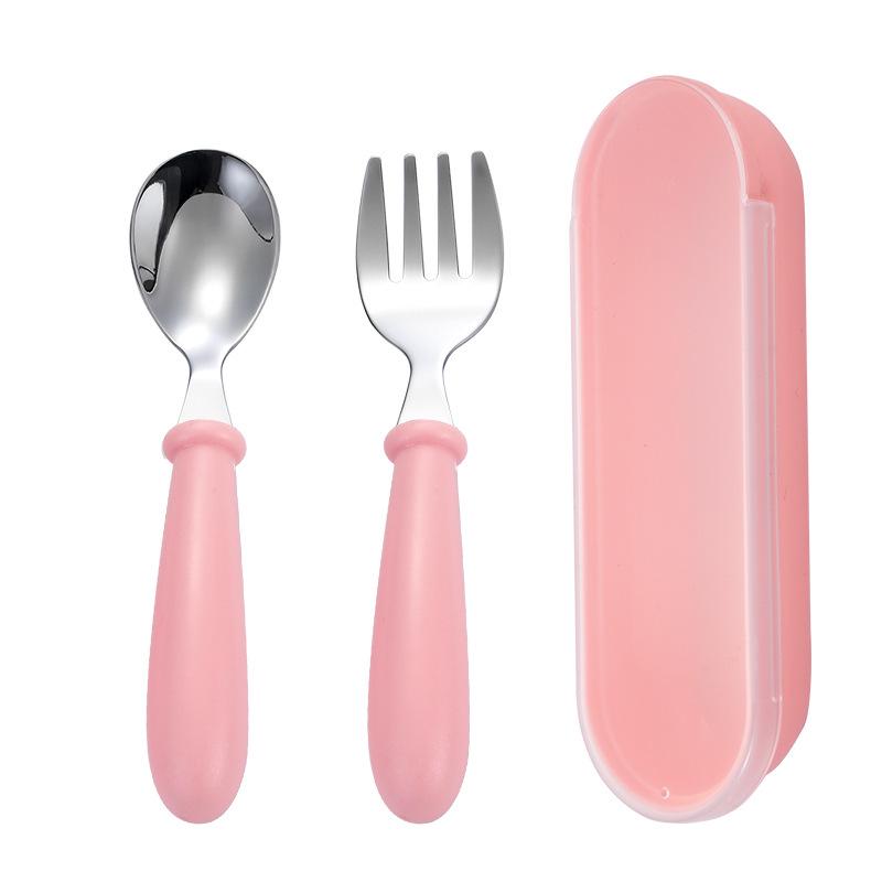 Детский набор вилок и ложек из нержавеющей стали для обучения детскому питанию – портативная посуда для кормления