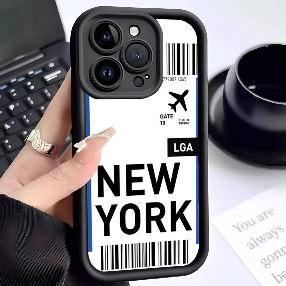 Funny World City Tourist Ticket Soft Silicone Case For iphone 17 Air 16 15 14 13 12 11 Pro Max Plus Shockproof TPU Phone Cover