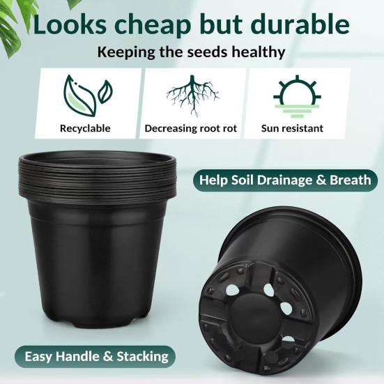 Горшки для рассады Yousheng с дренажными отверстиями, пластиковые горшки для питомника растений, горшки для рассады семян для суккулентов, цветов, трав, для пересадки в помещении и на открытом воздухе
