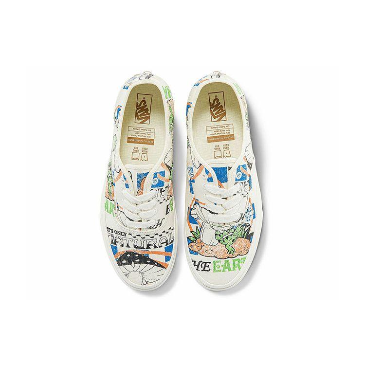 Vans Authentic Series Забавный принт День Земли Низкие кеды для скейтборда Унисекс кроссовки Разноцветные VN0A5KRDARG