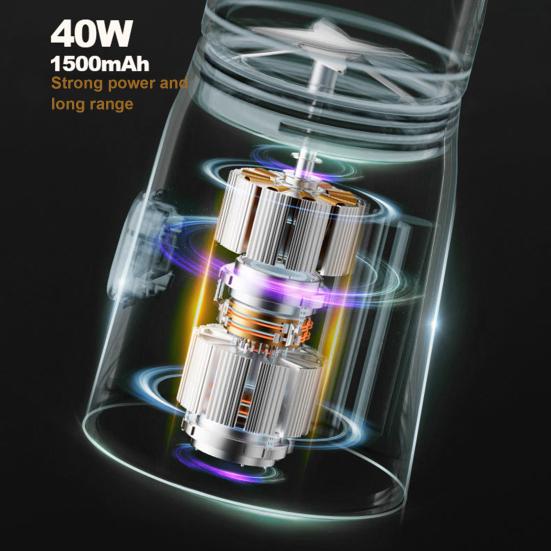 Portable Juicer Blender 450ML BPA-Free Mini Smoothie Maker with Travel Cups Cordless Rechargeable Juicing Cup for Ice Crushing Food