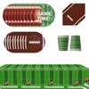 51Pcs For Rugby Football Themed Party Decor Kit W/Plates Napkins Cups Tablecloth
