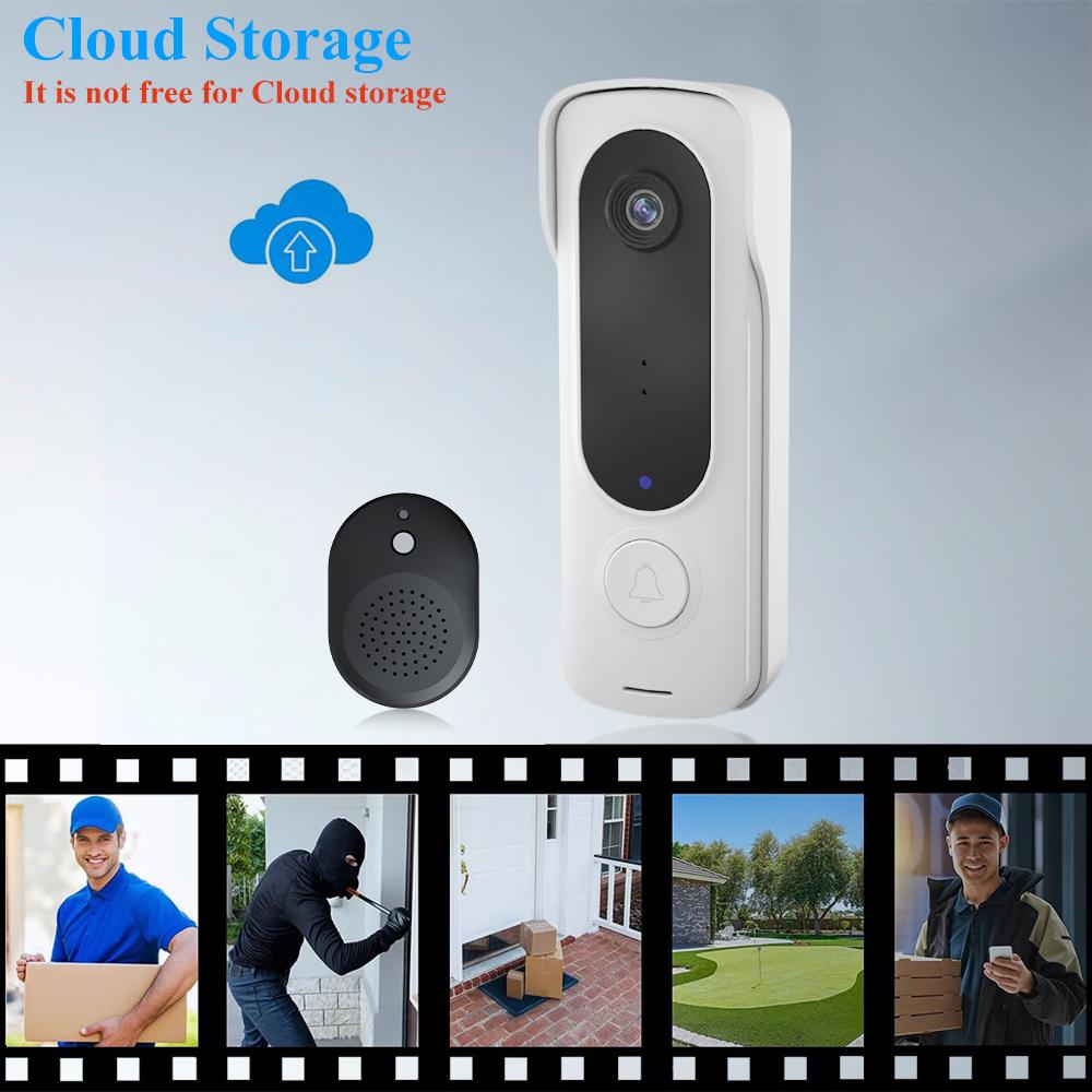 Беспроводная видеокамера дверного звонка с датчиком Chime CMOS, 480P HD-видео, двусторонняя аудиосвязь, инфракрасный ночной режим