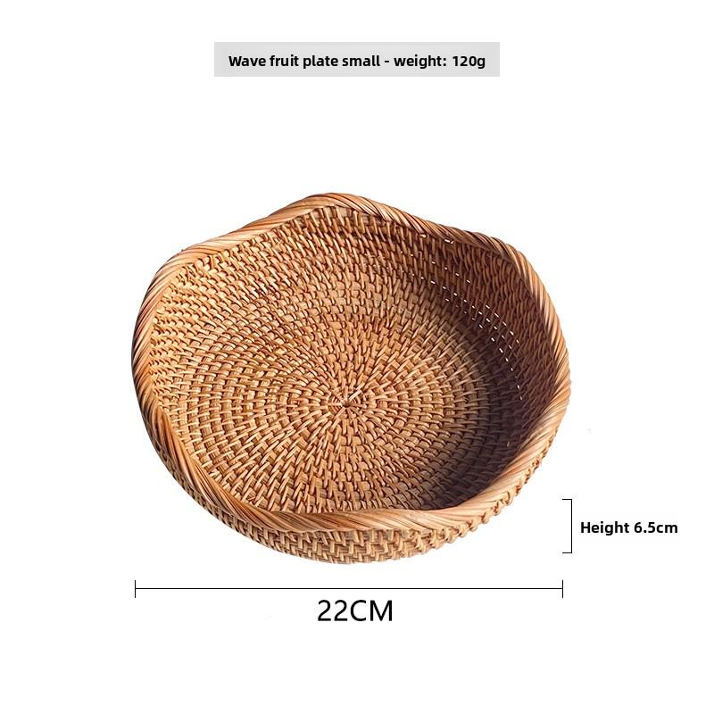 Осенняя лоза ручной работы плетеная корзина для хранения фруктов, конфет, закусок, тарелка для выпечки, китайская фруктовая тарелка