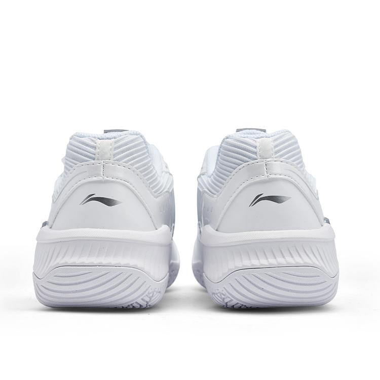 Li Ning Thunder Sonic Boom Амортизация Скользкая подошва Дышащие Низкие Бадминтонные кроссовки Унисекс Белый Серебристый AYTV005-4