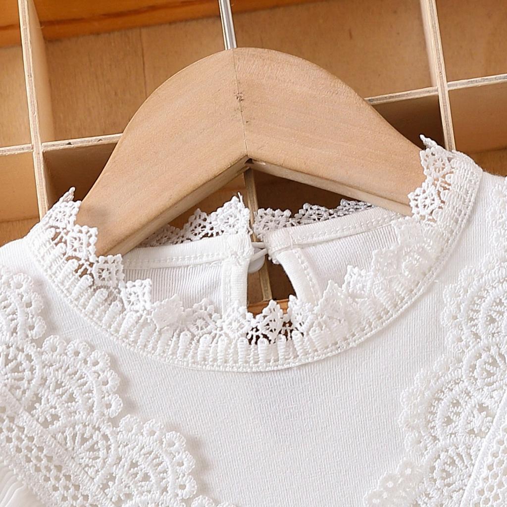 Футболка с длинными рукавами для девочек, весенне-осенняя тонкая детская весенняя нижняя рубашка, белый топ для маленьких девочек