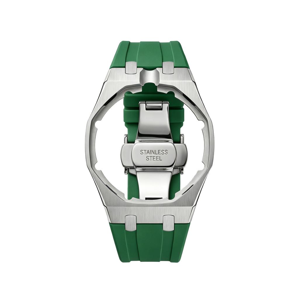 316 Stainless Steel Case With FKM Rubber Watch Strap Kit for Swatch X AP Royal POP With Fold Buckle Changer For 3/12 Clock