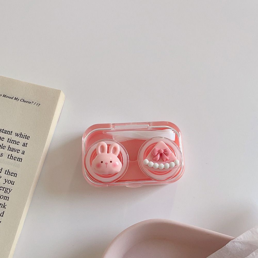Мультяшная коробка для контактных линз, симпатичный инструмент для ухода за линзами, милый футляр для контактных линз