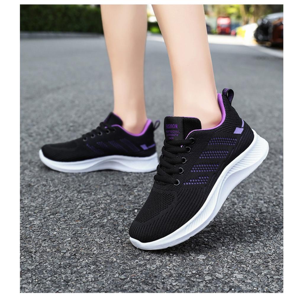 Shoes Women's Spring Casual Soft-soled Trainers, Breathable Single Shoes, Flyknit Mesh Shoes, Running Shoes