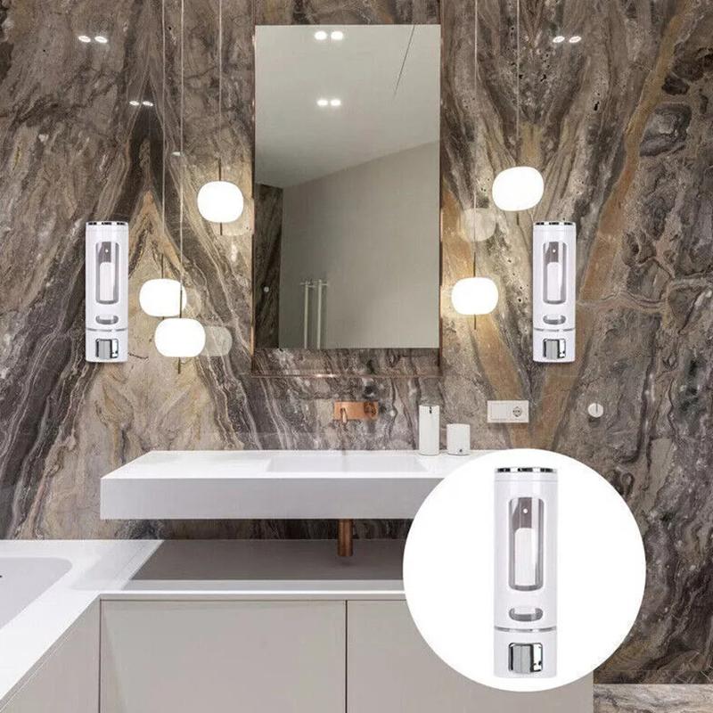 400Ml Shower Soap Dispenser Wall Mounted Shampoo And Conditioner Dispenser Adhesive Handwashing Fluid Dispenser