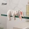 Shelf Edge Bunny Decor Sleeping Figurine for Edge, Lying Rabbit Resin Sculpture Animal Room Ornament, Statue Home Office Desk Monitor Table Ornament