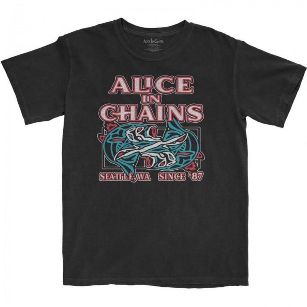 Alice In Chains Унисекс Взрослая Хлопковая Футболка Тотем Рыбы