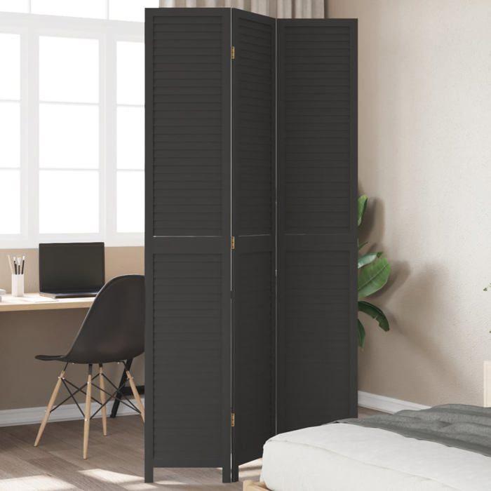 VidaXL Room Divider 3 Panels, Room Separator, Privacy Screen, Living Room Bedroom Screen, Black Wood 358848