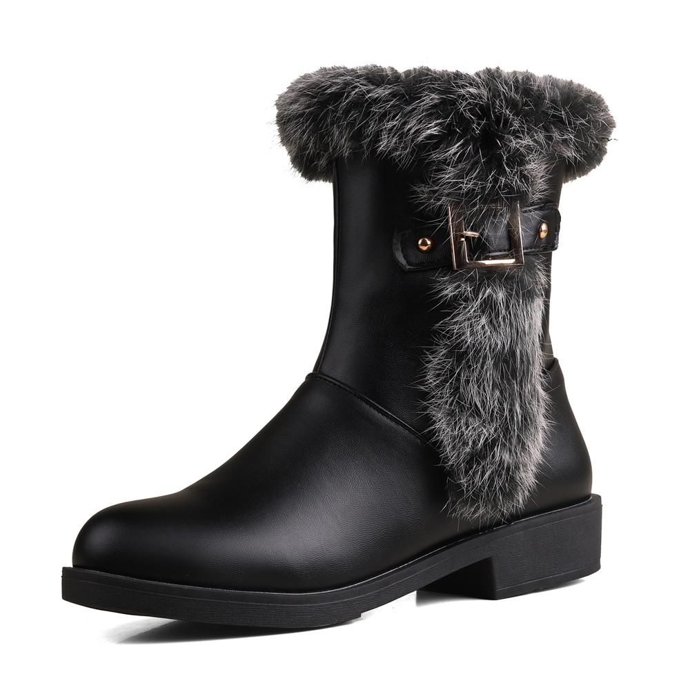 Модные женские зимние ботинки на платформе, каблуке, меховые ботинки женские 2025, зимние ботинки для снега, ботильоны на молнии, зимняя обувь для женщин, зимняя обувь Botas Mujer