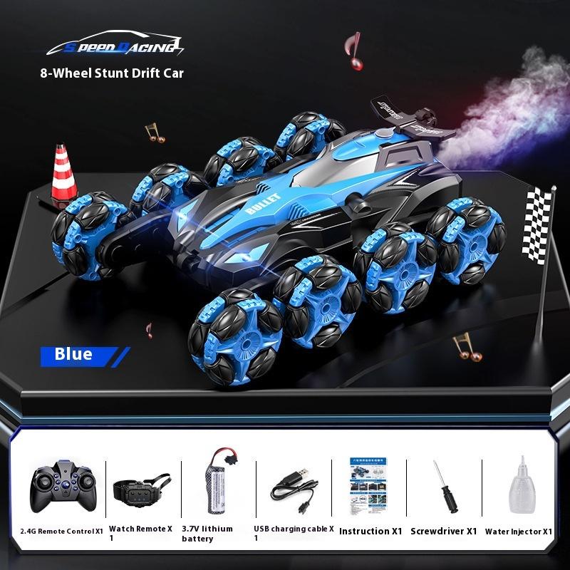 Eight Wheel Stunt Remote Control Car Gesture Induction Drift Spray Swing Arm Climbing Rotary Charging Motor Racing Toy Gift