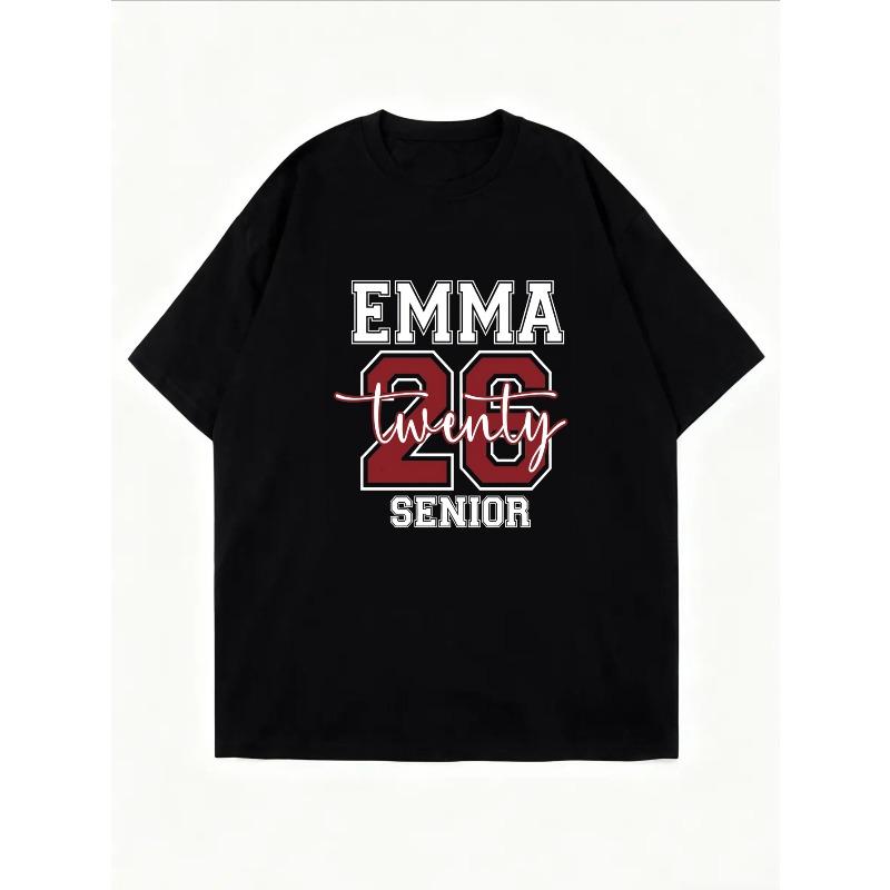 Белая футболка с принтом Emma Twenty 26 Senior для празднования выпускного