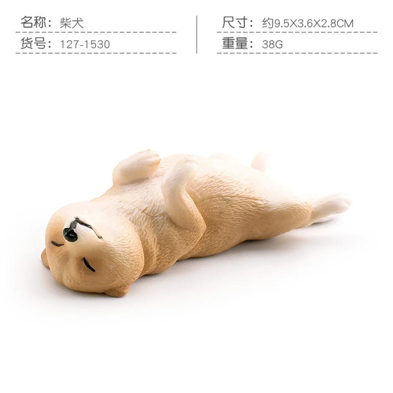 8 Simulated Sleeping Positions French Bulldog Shiba Inu Static Model Children'S Fun Pet Dog Desktop Decoration Ornament