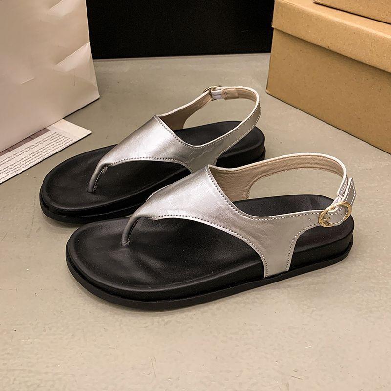 Toe Slippers Women's Outer Wear 2025 Summer New Niche Design Flip-flops Women's Versatile Flat-bottomed Beach Sandals Women