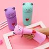 Yousheng Stand Up Pen Case Bear Shape Silicone Storage Box Animal Inspired Design Zipper Closure Gadgets Cosmetics Organizer