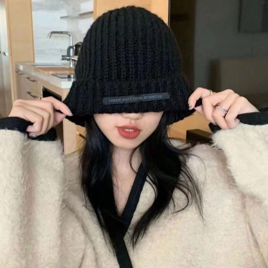 Шапка-бини с напуском и закругленными краями, с английскими буквами, зимняя теплая массивная мягкая вязаная женская шапка для зимнего активного отдыха