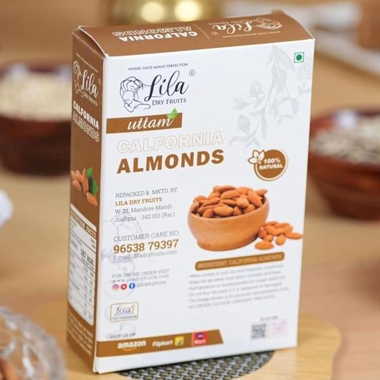 LDF UTTAM Almonds 250 Grams | Raw and Natural Badam for Healthy Snacking High In Minerals | Premium Almond for Cooking& Breakfast Perfect for Gifting