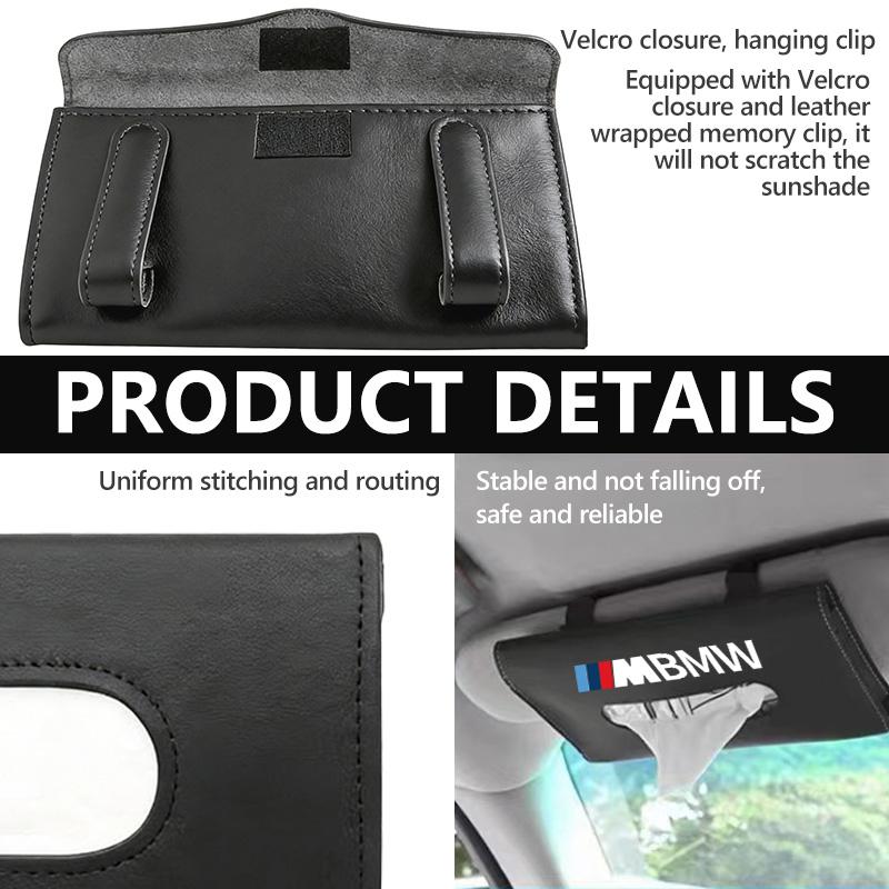 Car Tissue Box Sun Visor Hanging Napkin Holder Paper Rack Organizer For BMW M 1 3 4 5 6 7 Series X1 X3 X4 X5 G20 G38 F48 E36 E39 r4
