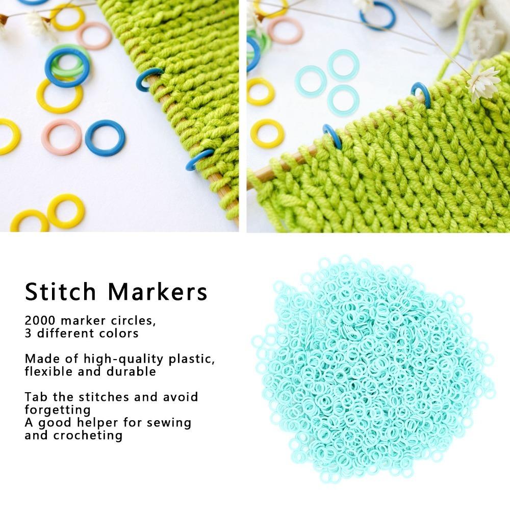 2000pcs Colorful Stitch Counters Plastic Crochet Markers Durable Knitting Markers For Knitting