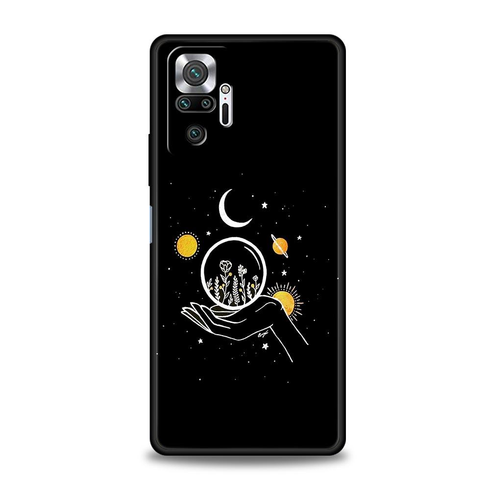 Simplicity Line Art Sun Moon Phone Case For Xiaomi Redmi Note 13 12 5G 9S 9 8 10 11 Pro 4G 9T 13C 12C 10C 9C 9A 7 Pro Soft Cover
