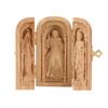 Catholic Sacramental Triple Open Box Ornament Hand Carved Portable Church Statue Christian Gifts