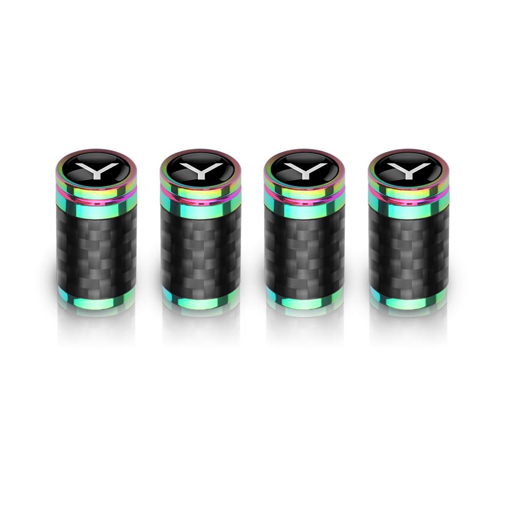 CRCUD1 4Pcs Car Carbon Fiber Wheel Tire Valve Caps Stem Case For Tesla Model 3 Model S X Roadster SpaceX Cybertruck Coil Mod Model Y