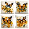 Желтый Принт Бабочки Арт Домашний Декор Наволочка Спальня Гостиная Диван Украшение Полиэстер Чехол на Подушку с Молнией