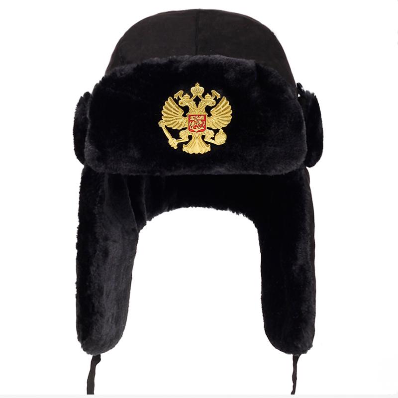 Fashion Brooch Decoration Bomber Cap Autumn and Winter Windproof and Cold Proof Hats Warm Lei Feng Hat Beanies Caps Gorras