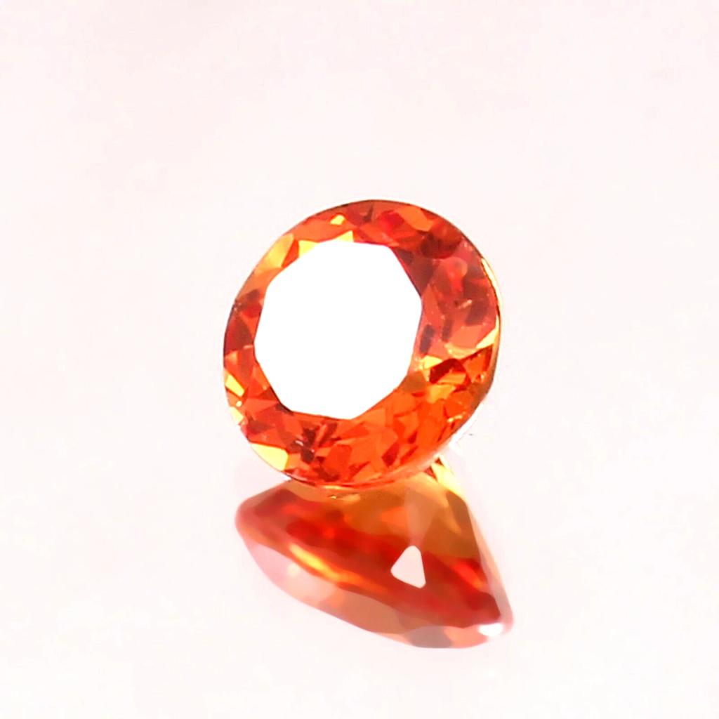 Natural Orange Sapphire Loose Gemstone 11 ct Ceylon Round Shape September Birthday Birthstone