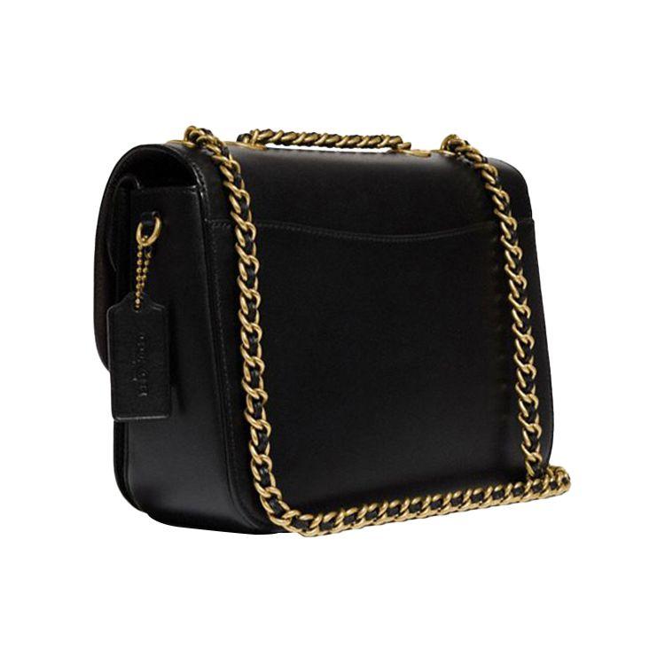 Coach Madison 23 Smooth Chain Flap Leather Small Shoulder Crossbody Bag Women bags Black 5211-B4BK