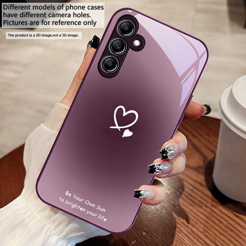 Градиентный чехол для телефона в форме сердца Для Samsung A73 72 71 A70 56 55 54 A53 52 51 A50 42 A35 A34 33 32 31 26 25 24 23 22 30 стеклянный чехол для телефона