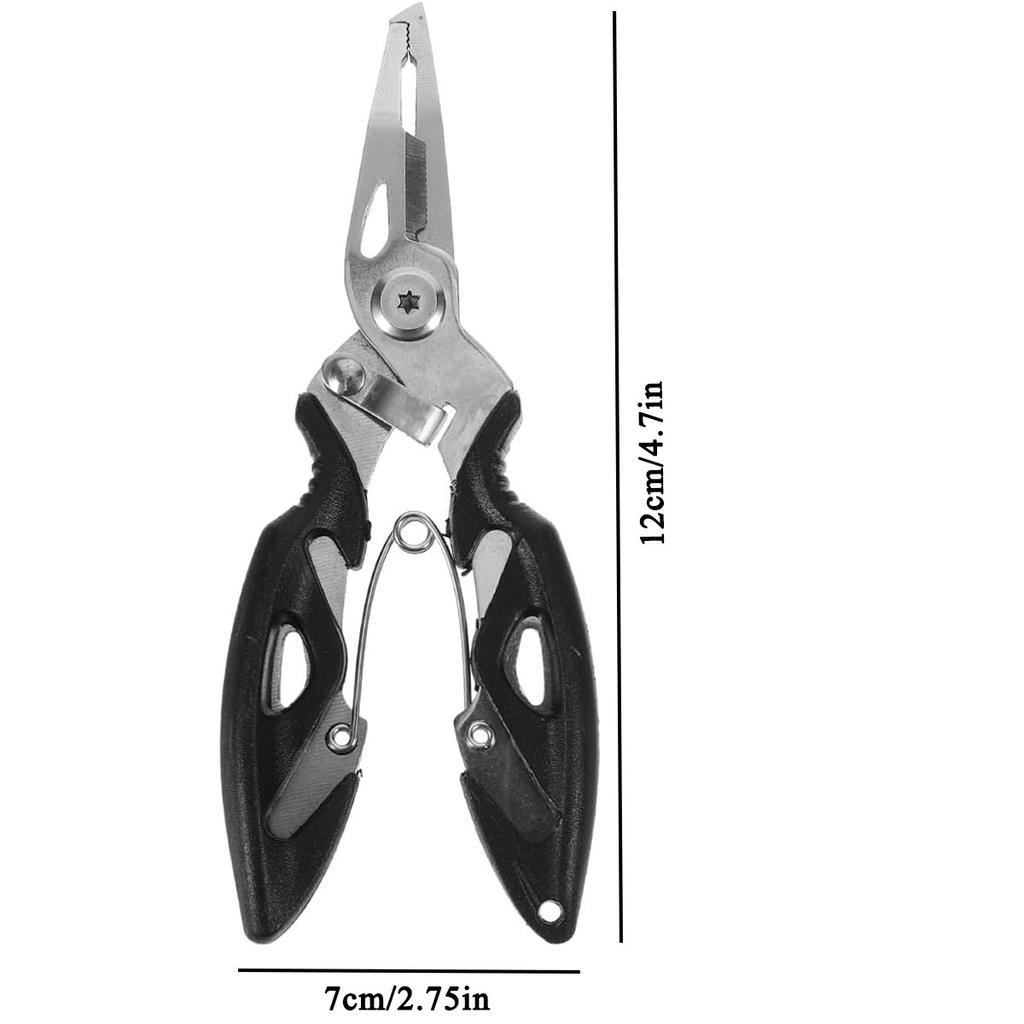 Multi-Function Fishing Pliers Hook Remover Split Ring Fishing Gears Accessories, Stainless Steel Line Cutter