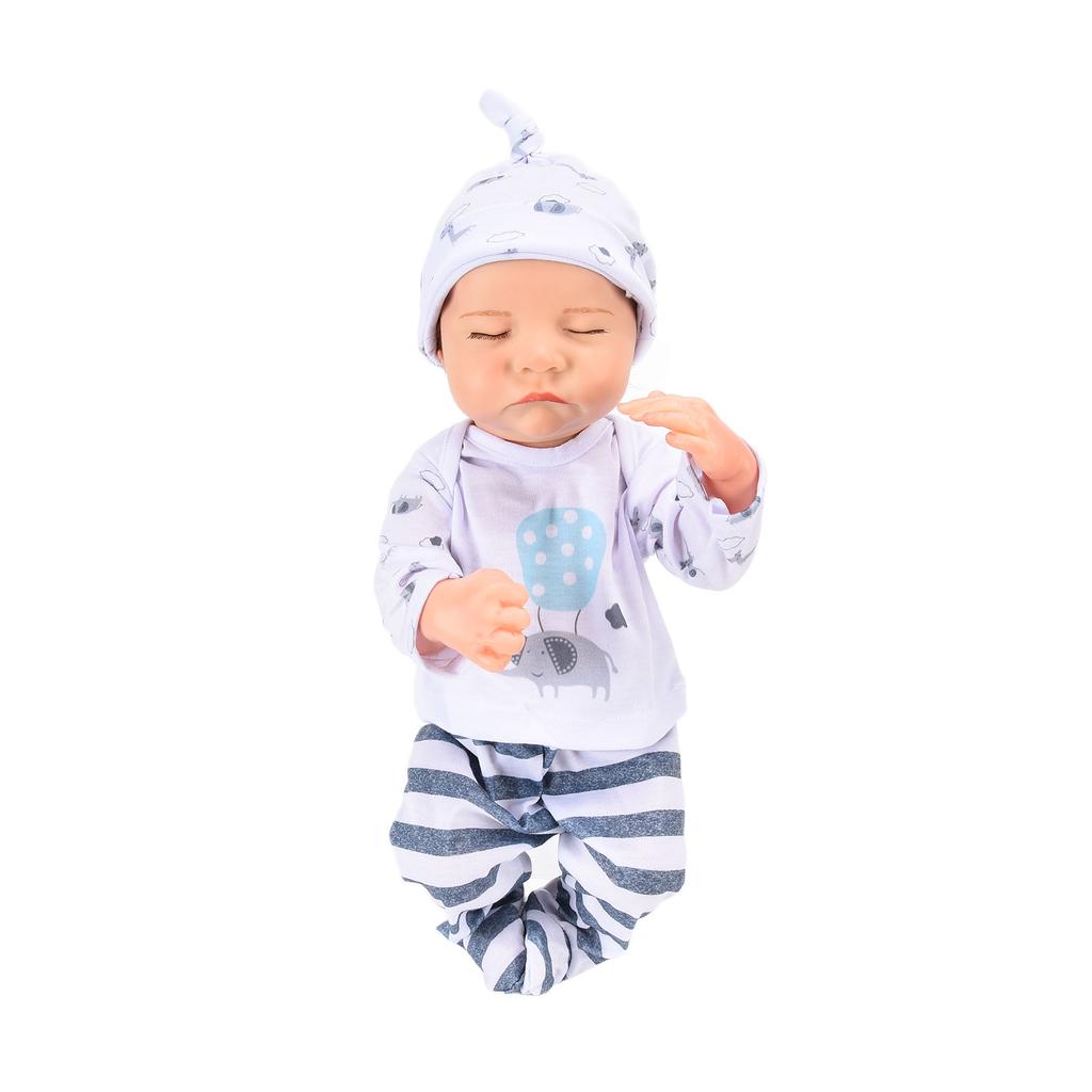 18inch Cute Lifelike Baby Boy Doll Short Hair High Simulation Vinyl Doll with Magnetic Pacifier
