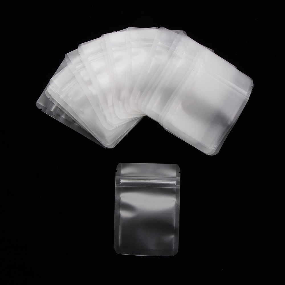 20 Pcs Plastic Transparent Matte Waterproof Zipper Storage Packaging Bag Reclosable Pouches