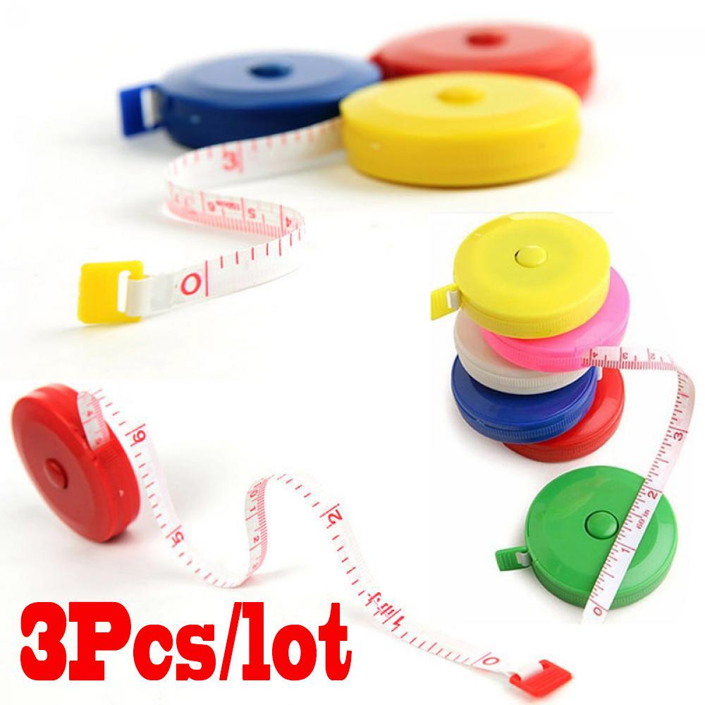 3PCS 1.5M/60inch Beauty Creative Dieting Cloth Making Sewing Measure Ruler Retractable Tape