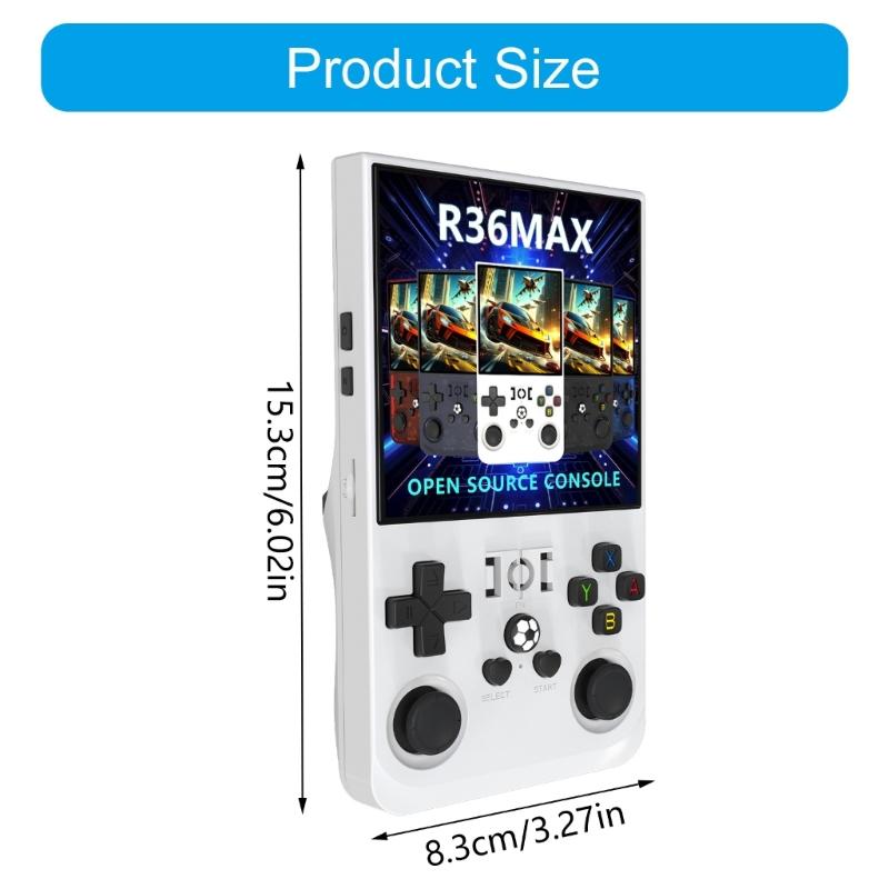 Игровая консоль R36Max с открытым исходным кодом, 4-дюймовый IPS-экран, портативная, игровая, на системе Linux, карманный игровой плеер, подарок для детей