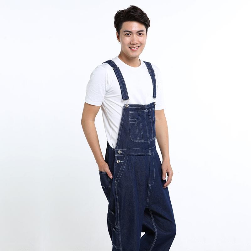 Мужские джинсовые шорты Мужской джинсовый комбинезон Большой размер Лямки Прямые брюки Светло-голубые шорты