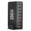 Многопортовая зарядная станция с выходной мощностью 286 Вт, 6 USB C и 2 USB-слота, настольный держатель-подставка для зарядки планшетов и телефонов