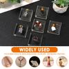 6Pcs Acrylic Square Display Block Medium Height Cube Jewellery Stand Clear Display Ring Showcase Adequate Space for Office