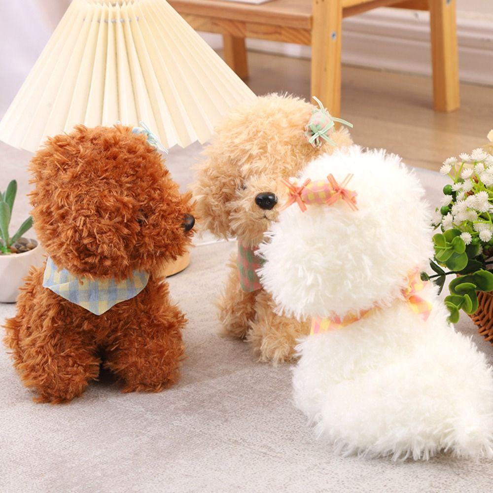 For Children Curly Hair Dog Baby Appease Stuffed Animals Stuffed Dog Doll Soft Cute 25CM Simulation Dog Home Decor