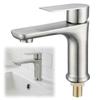 Stainless Steel Lavatory Basin Faucet Single Cold Deck Mounted Faucet Powder Room