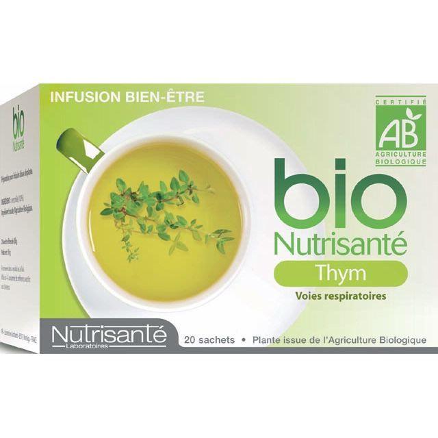 Nutrisanté Infusion Bio Thym Voies Respiratoires 20 Sachets