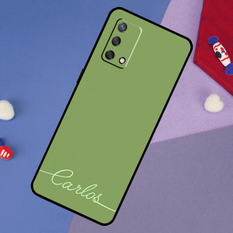 Чехол с персонализированным именем с монограммой для OPPO A98 A78 A58 A18 A96 A76 A16 A15 A17 A77 A5 A9 A74 A94 A52 A72 A53S A54S A57S