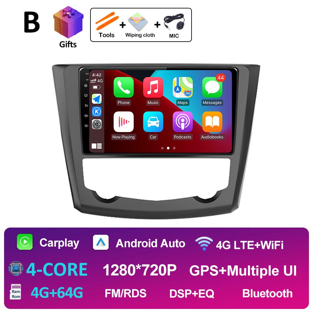 GPS-навигация Android14 для Renault Kadjar 2015 2016 2017 2018 2019 Беспроводная Carplay Автомагнитола QLED IPS Экран WIFI Аксессуары