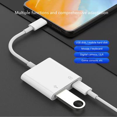 2-в-1 Type C на USB 2.0 PD Зарядка OTG Адаптер USB C Хаб Разветвитель Конвертер Для Зарядки iPhone Ноутбука